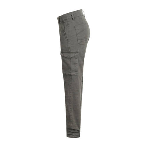 Shoeby tapered fit cargobroek grijs Jongens Katoen Effen 158 164