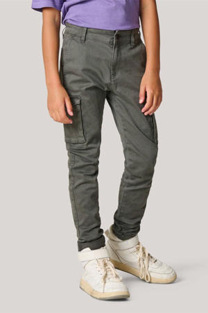 tapered fit cargobroek grijs