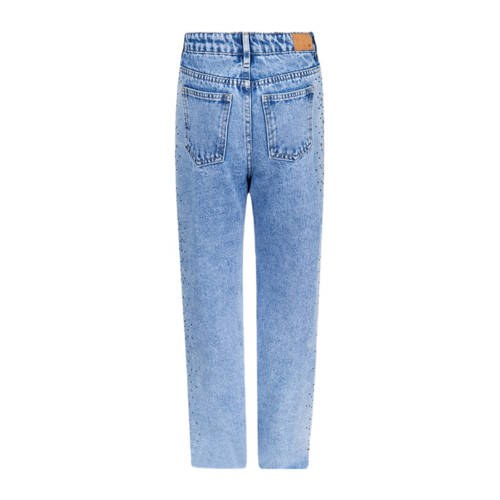 Shoeby straight fit jeans met all over print medium blue denim Blauw All over print 170