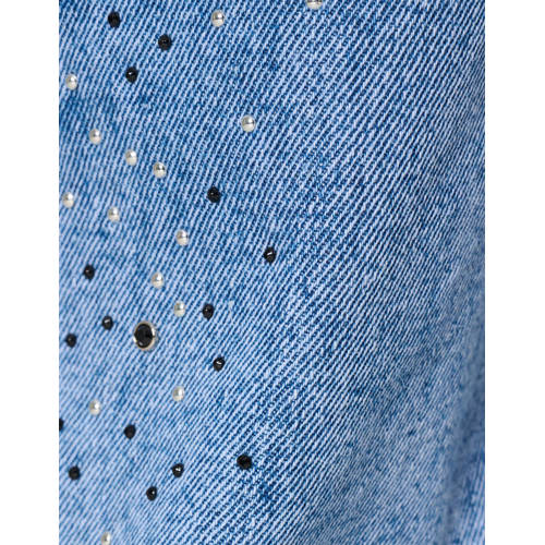 Shoeby straight fit jeans met all over print medium blue denim Blauw All over print 170