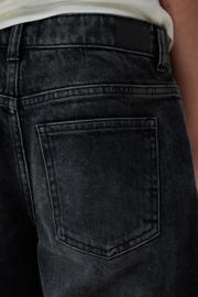 thumbnail: Shoeby wide leg baggy fit jeans black denim