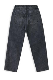 thumbnail: Black denim jongens Shoeby wide leg loose fit jeans black van denim met regular waist, rits- en knoopsluiting en effen