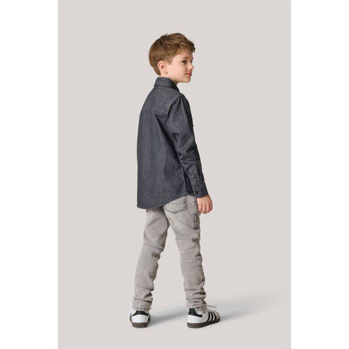 Shoeby denim overhemd grey denim Grijs Effen 158 164