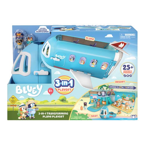 Moose Toys Bluey - 3-in-1 Transformerend Vliegtuig Speelset - met 25+ geluiden afbeelding