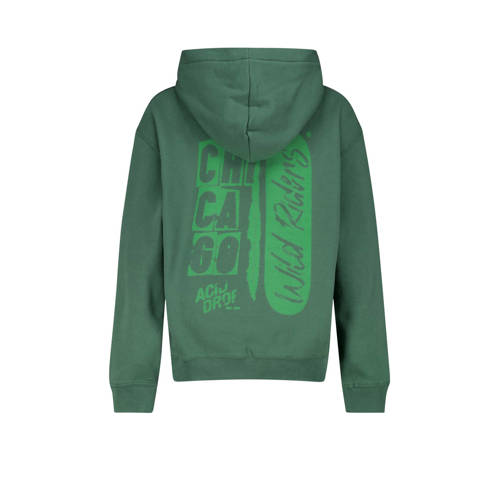 America Today hoodie groen Trui Jongens Katoen Capuchon Effen 122 128