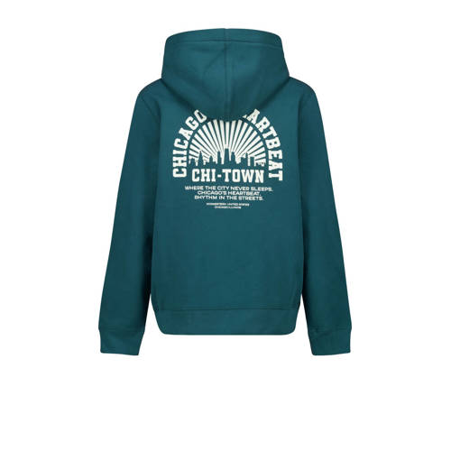 America Today hoodie groen Trui Jongens Katoen Capuchon Backprint 122 128