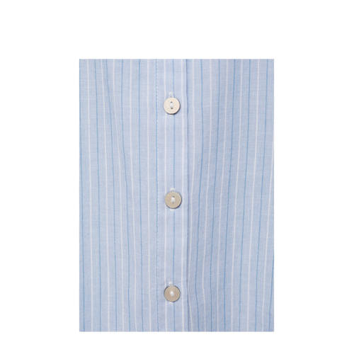 Mango Kids gestreepte blouse blauw Meisjes Katoen Klassieke kraag Streep 140