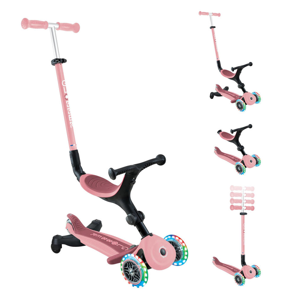 Globber step Go Up Active Lights Pastel Pink 360