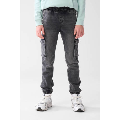 Shoeby medium waist regular fit jeans grey denim Grijs Jongens Katoen Effen - maat 176 afbeelding
