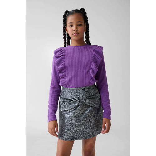 Shoeby longsleeve donkerpaars Meisjes Polyester Ronde hals Effen - maat 158/164 afbeelding