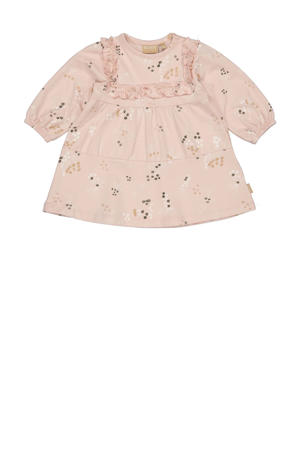 baby jurk FAYE met all over print lichtroze/ecru/bruin