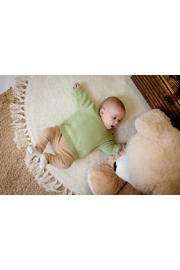 thumbnail: Groene jongens Quapi Newborn gebreide trui van katoen met effen, lange mouwen en ronde hals