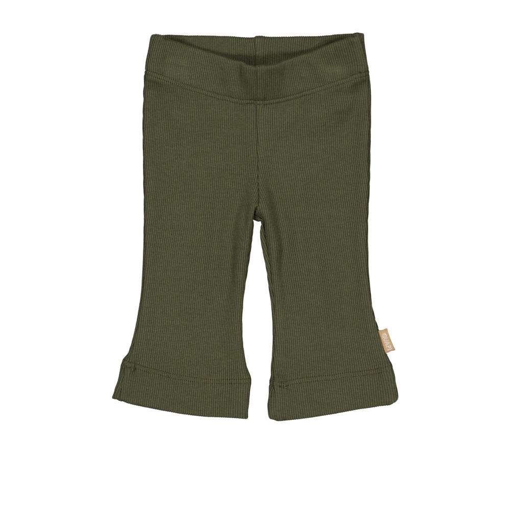 Groene meisjes Quapi Newborn baby regular fit broek van stretchkatoen met elastische tailleband en effen