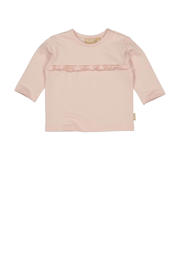 thumbnail: Roze meisjes Quapi Newborn baby longsleeve van katoen met effen, lange mouwen, ronde hals, drukknoopsluiting en ruches