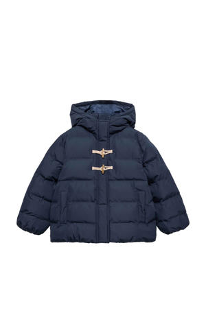 gewatteerde winterjas donkerblauw