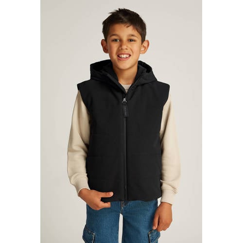 Calvin Klein bodywarmer zwart Jongens Polyester Capuchon Effen