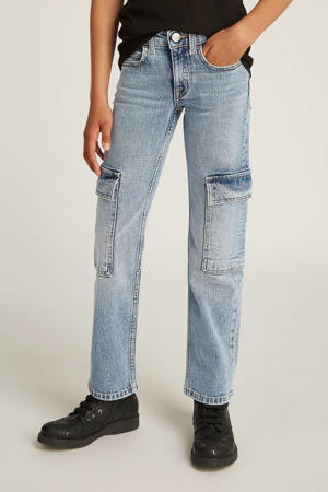 wide leg regular waist jeans light blue denim