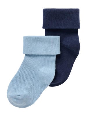 sokken - set van 2 lichtblauw/donkerblauw