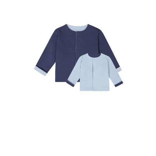 Noppies baby reversible vest Nowra lichtblauw/donkerblauw Jongens Sweat Ronde hals