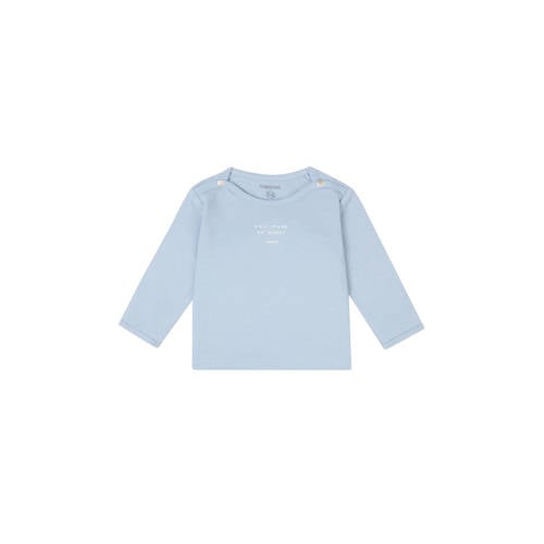 Noppies baby longsleeve lichtblauw Jongens Stretchkatoen Ronde hals Effen