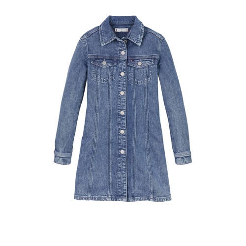 Tommy Hilfiger spijkerjurk medium blue denim Blauw Meisjes Katoen Klassieke kraag