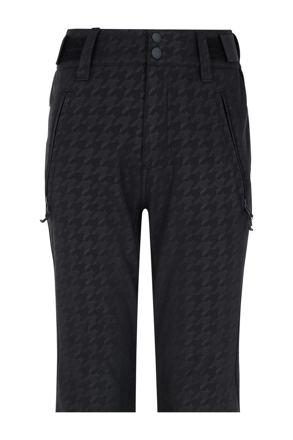 Zwarte meisjes Protest skibroek Classy van polyester met slim fit en rits- en drukknoopsluiting