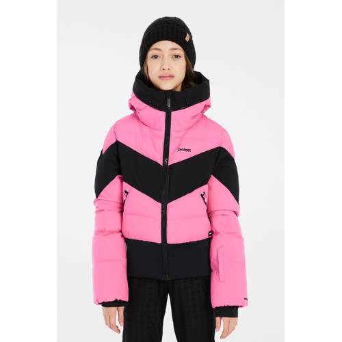 Protest ski-jas Milou fuchsia/zwart Skijack Roze Meisjes Polyester Capuchon - maat 128 afbeelding