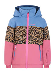 thumbnail: Blauwe meisjes Protest ski-jack Fancy TD van polyester met meerkleurige print, capuchon en rits met windvanger