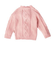 thumbnail: BESS baby vest met ingebreid patroon roze