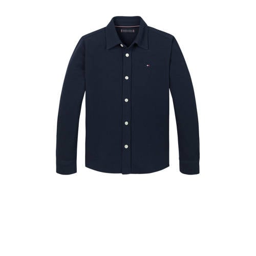 Tommy Hilfiger overhemd blauw Jongens Katoen Button down Effen