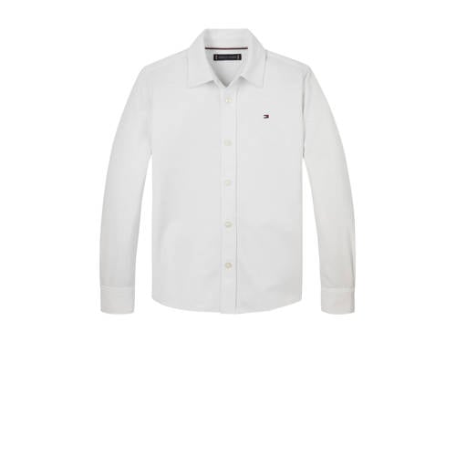 Tommy Hilfiger overhemd wit Jongens Katoen Button down Effen