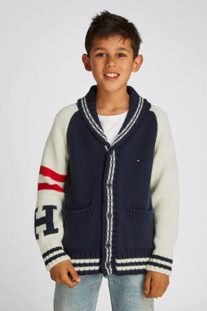vest donkerblauw grof gebreid