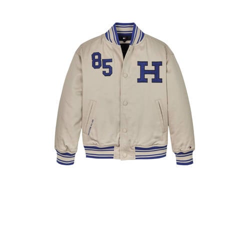 Tommy Hilfiger zomerjas beige Jongens Katoen Ronde hals Meerkleurig