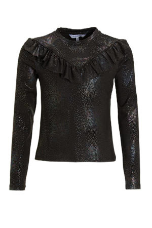 longsleeve met ruffle zwart