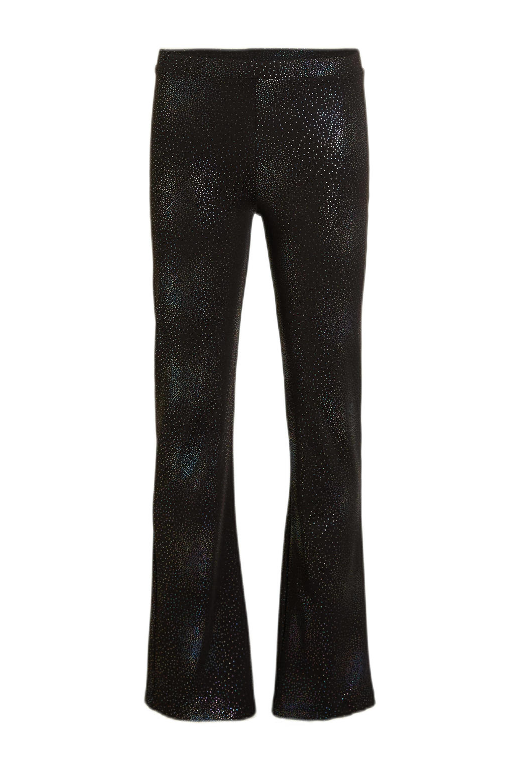 Zwarte meisjes anytime flared legging print van polyester met elastische tailleband en stippenprint