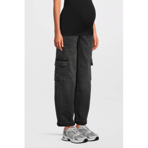 LOVE2WAIT zwangerschaps straight jeans grey denim Grijs Effen - maat 31 afbeelding