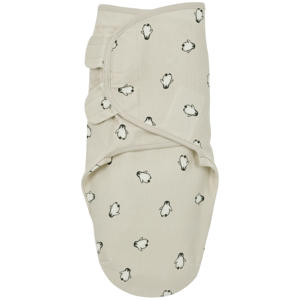 inbakerdoek pinguïn beige/zwart/wit
