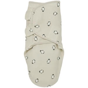inbakerdoek pinguïn beige/zwart/wit