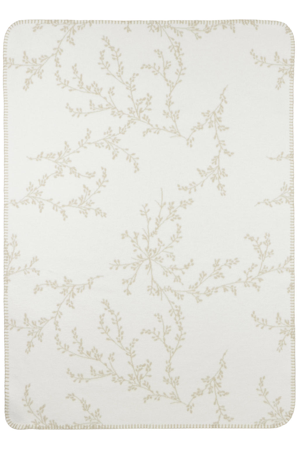 Meyco ledikantdeken Branches beige/wit