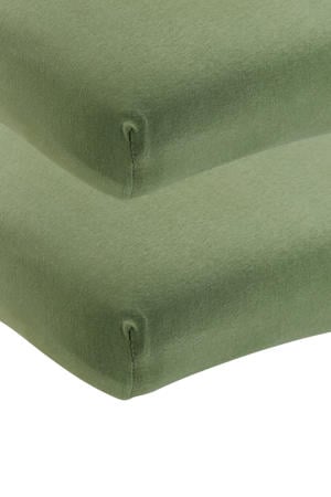 wieg hoeslaken - groen (set van 2)