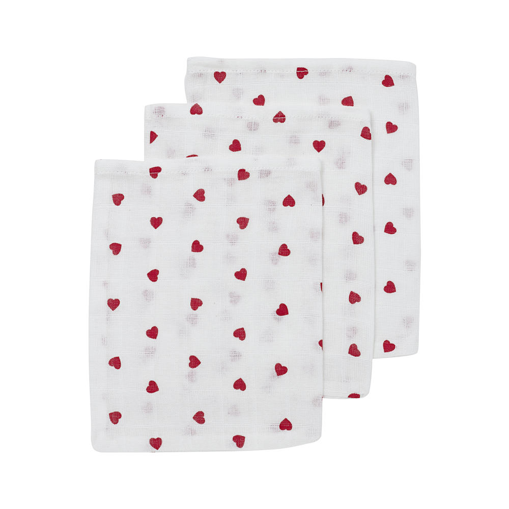 Meyco washandje met hartjesprint (set van 3)
