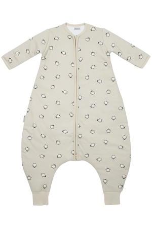 winter slaapoverall jumper Pinguïn beige/zwart