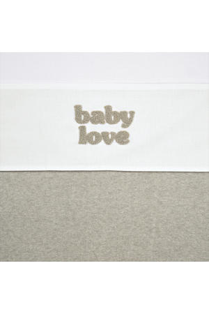 wieglaken Baby Love wit/beige