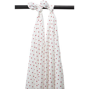 hydofiele doek met hartjes print 120x120 cm (set van 2)
