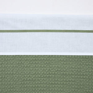 wieglaken met bies wit/groen