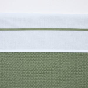 wieglaken met bies wit/groen
