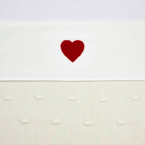 Meyco wieglaken Sweet Heart wit/rood Babylaken Hartjes