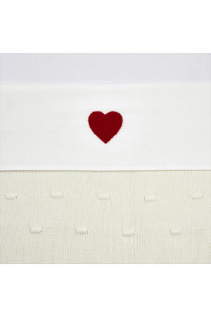 ledikantlaken Sweet Heart wit/rood