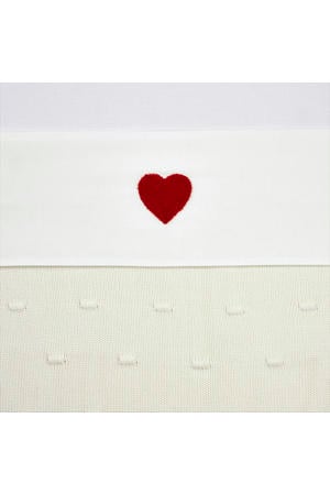 ledikantlaken Sweet Heart wit/rood