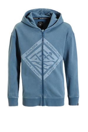 vest met printopdruk blauw